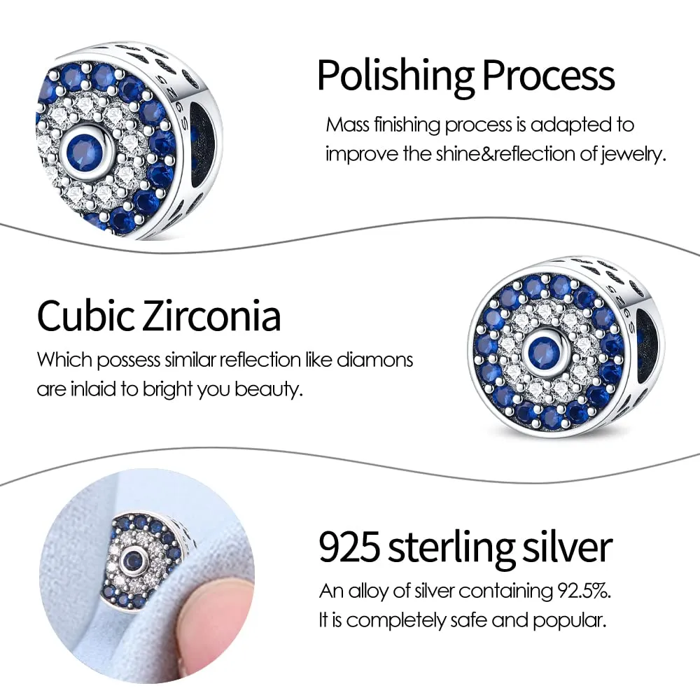 KUNSIR Bead Charm in Argento Sterling 925 con Cubic Zirconia per Braccialetti e Collane Europei - immagine 4