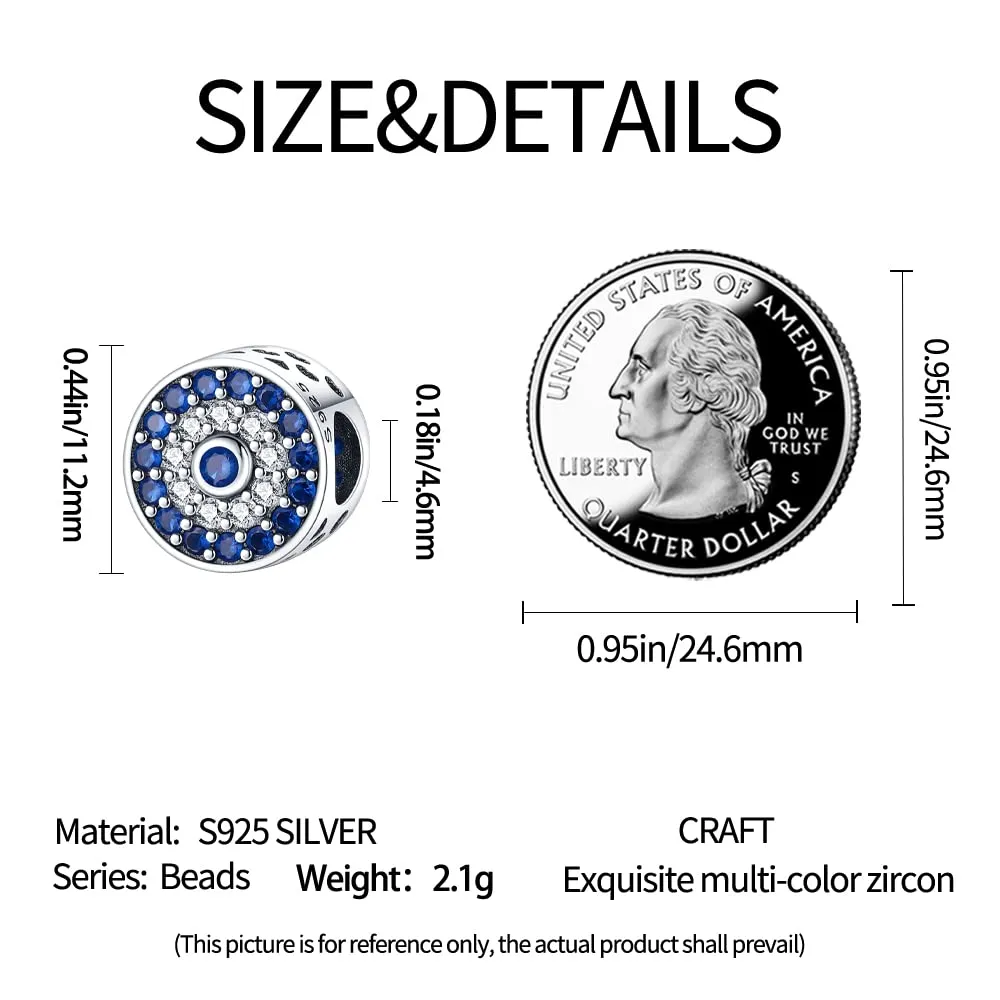 KUNSIR Bead Charm in Argento Sterling 925 con Cubic Zirconia per Braccialetti e Collane Europei - immagine 6