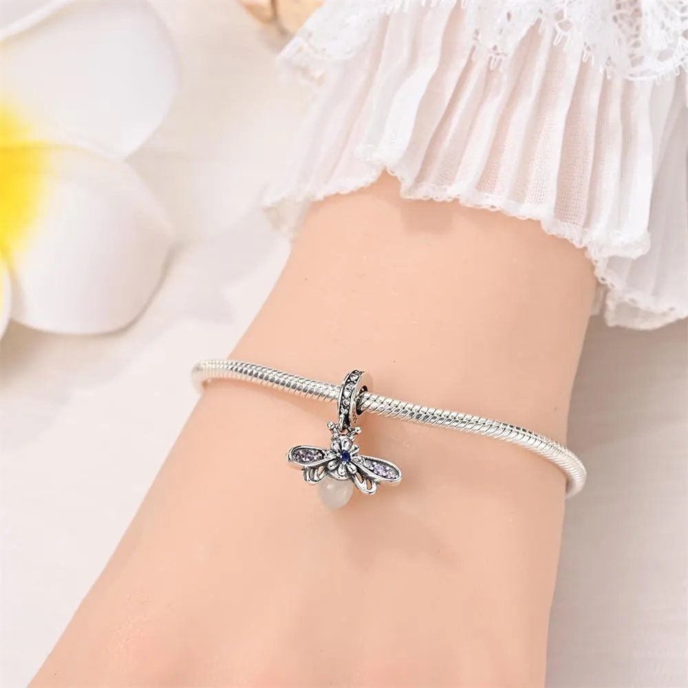 KUNSIR Bead Charm Ciondolo Argento Sterling 925 con Cubic Zirconia per Braccialetti e Collane Europei - immagine 5