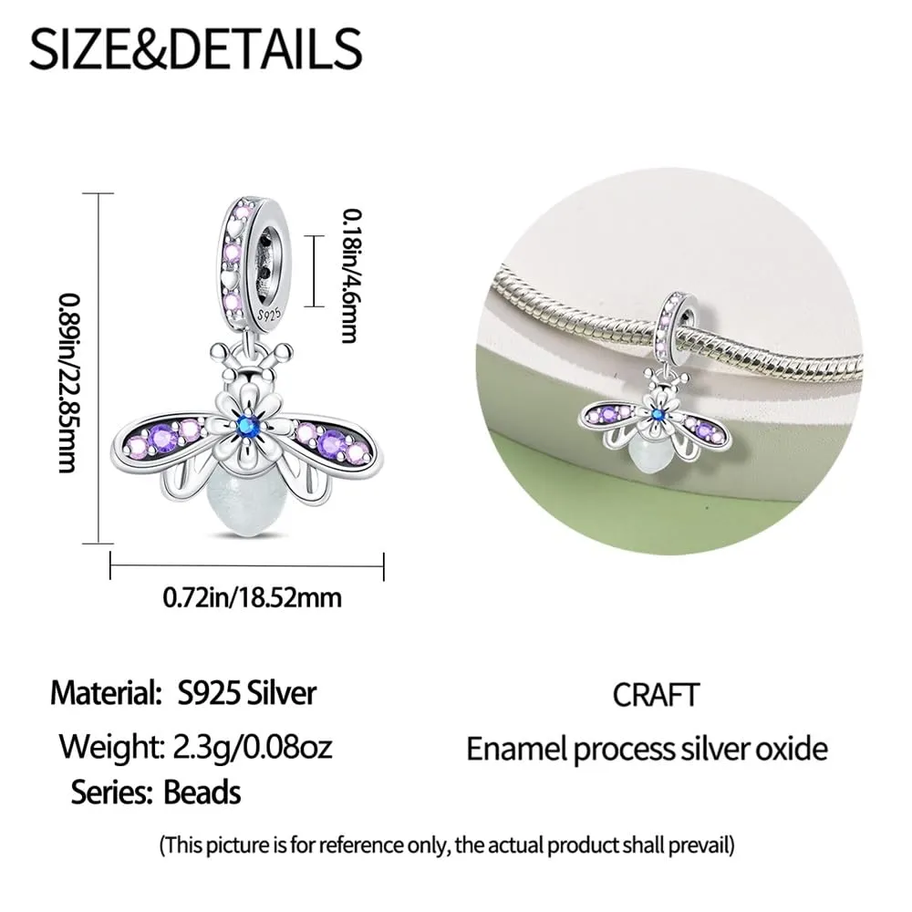 KUNSIR Bead Charm Ciondolo Argento Sterling 925 con Cubic Zirconia per Braccialetti e Collane Europei - immagine 6