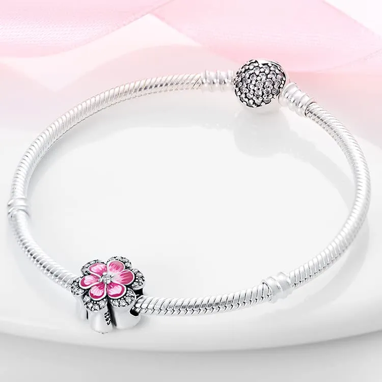 KUNSIR Bead Charm Ciondolo Argento Sterling 925 con Cubic Zirconia per Pandora Braccialetti e Collane Europee - immagine 3