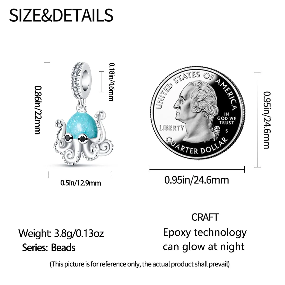 KUNSIR Bead Charm Ciondolo Argento Sterling 925 con Cubic Zirconia per Braccialetti e Collane Europei - immagine 6