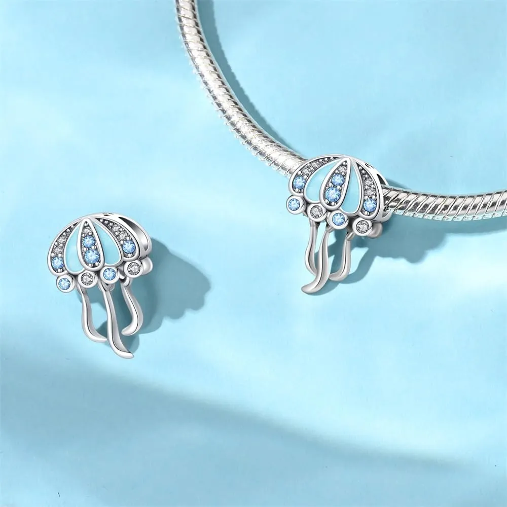 KUNSIR Bead Charm in Argento Sterling 925 con Cubic Zirconia per Braccialetti e Collane Europei - immagine 2