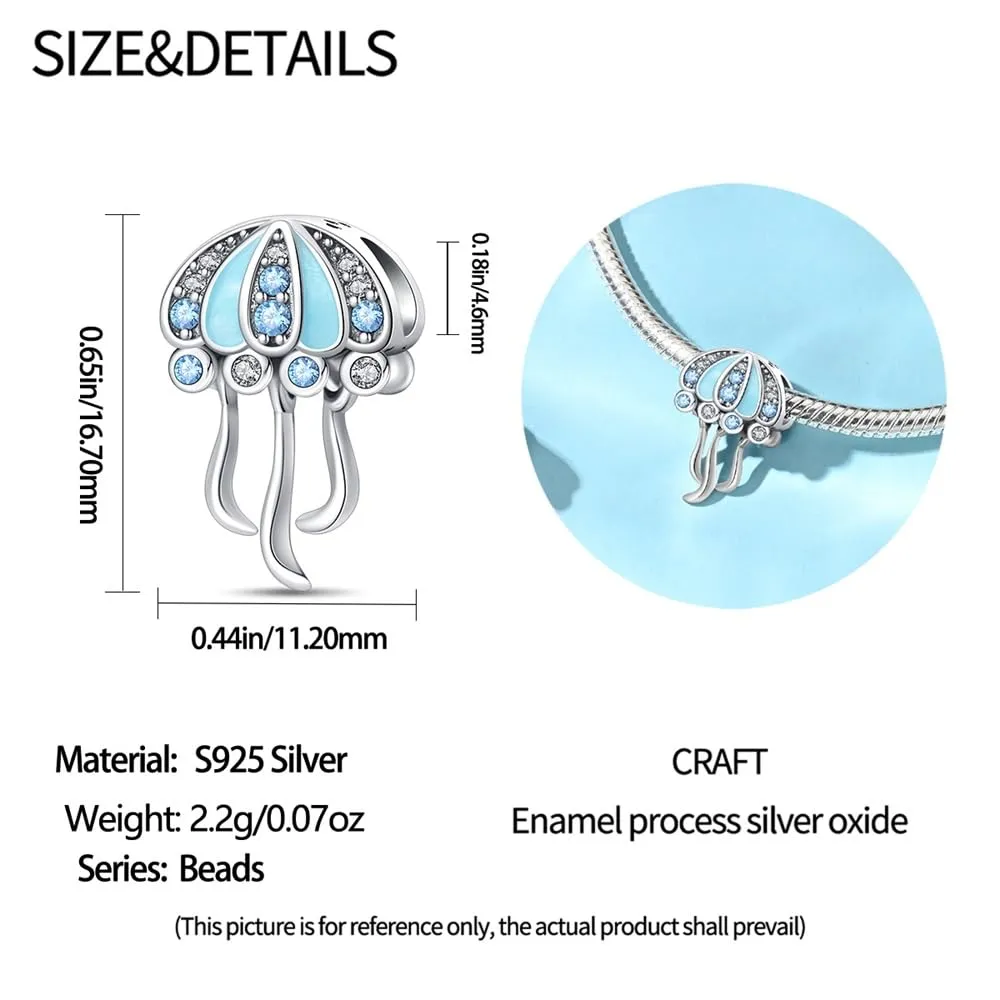 KUNSIR Bead Charm in Argento Sterling 925 con Cubic Zirconia per Braccialetti e Collane Europei - immagine 6