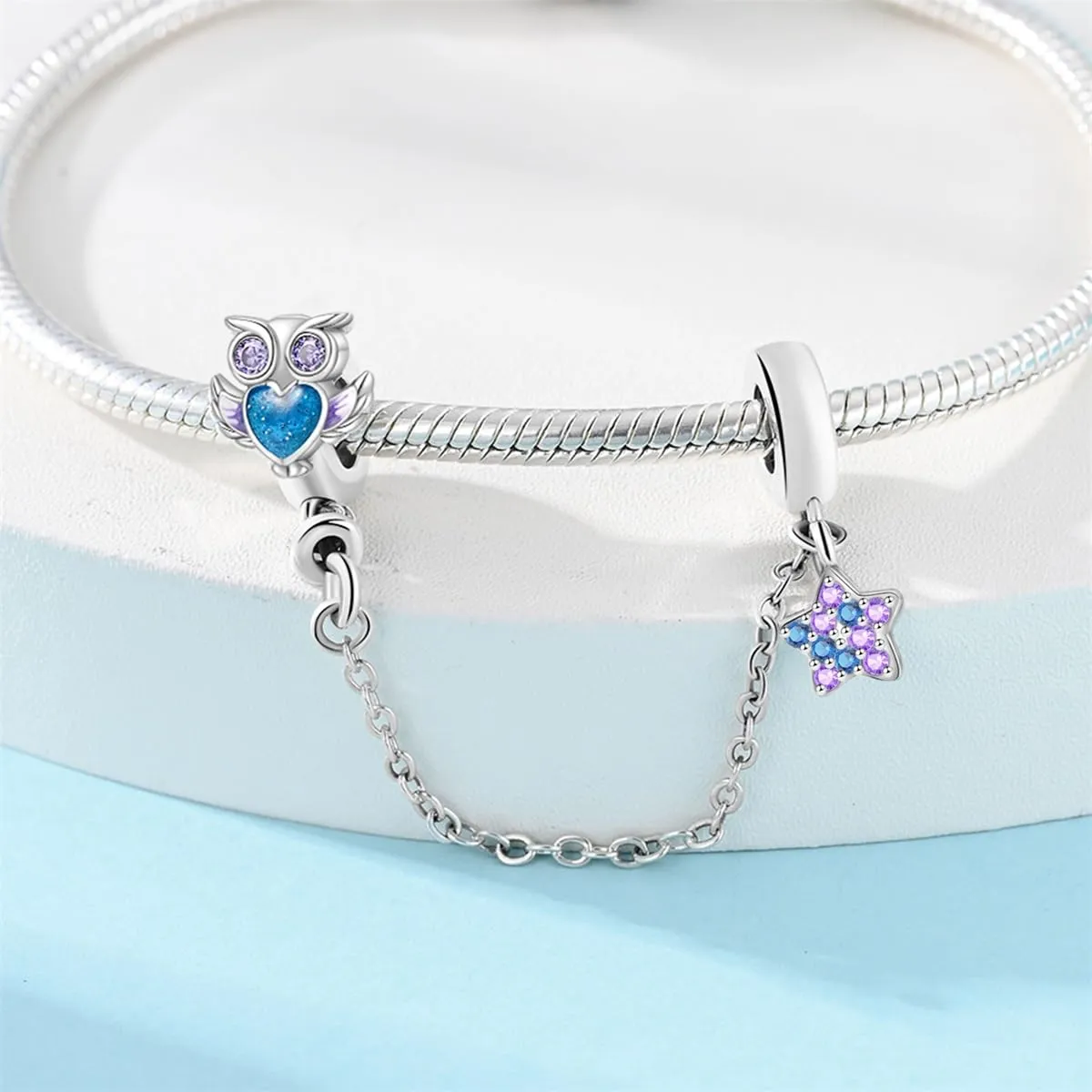 Pandach Bead Charm Ciondolo Argento Sterling 925 con Cubic Zirconia per Braccialetti e Collane Europei - immagine 2
