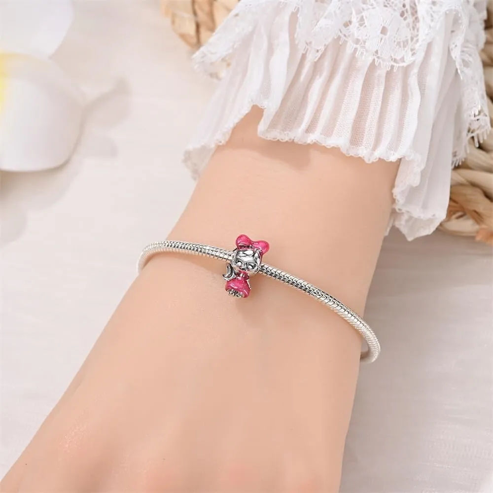 KUNSIR Bead Charm Ciondolo Argento Sterling 925 con Cubic Zirconia per Braccialetti e Collane Europei - immagine 4