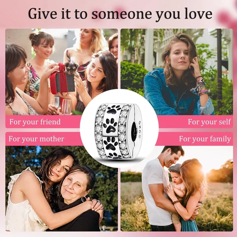 Pandach Bead Charm Ciondolo Argento Sterling 925 con Cubic Zirconia per Braccialetti e Collane Europei - immagine 5