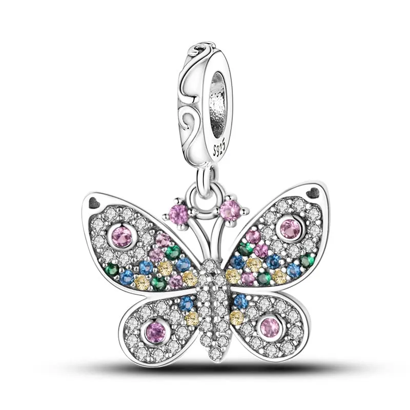 Pandach Bead Charm Ciondolo Argento Sterling 925 con Cubic Zirconia per Braccialetti e Collane Europei - immagine 1