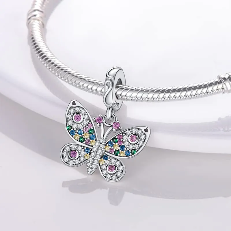 Pandach Bead Charm Ciondolo Argento Sterling 925 con Cubic Zirconia per Braccialetti e Collane Europei - immagine 2