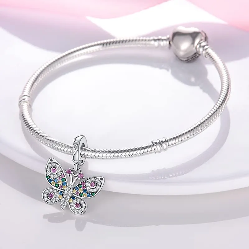 Pandach Bead Charm Ciondolo Argento Sterling 925 con Cubic Zirconia per Braccialetti e Collane Europei - immagine 3