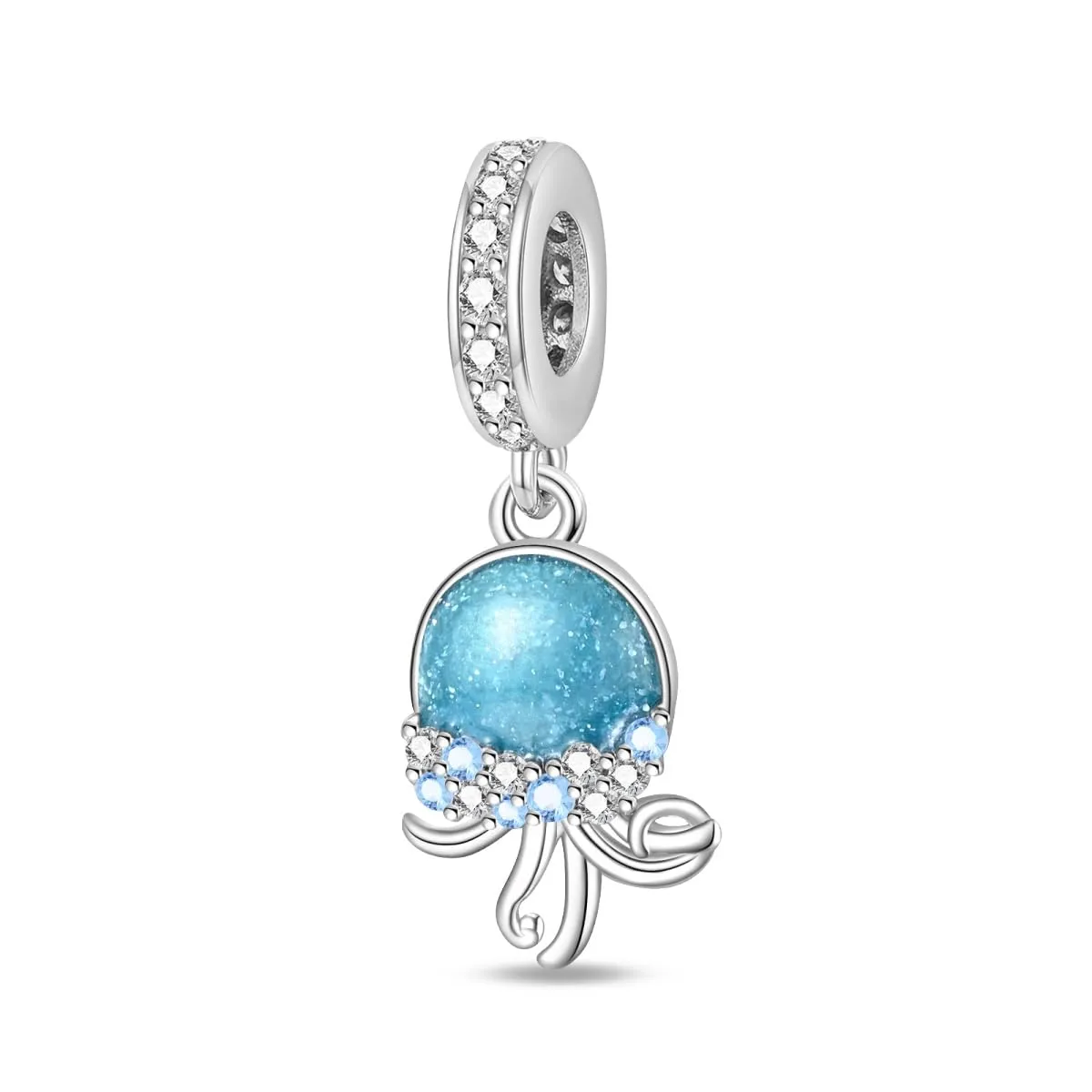 Pandach Bead Charm in Argento Sterling 925 con Cubic Zirconia per Braccialetti e Collane Europei - immagine 1