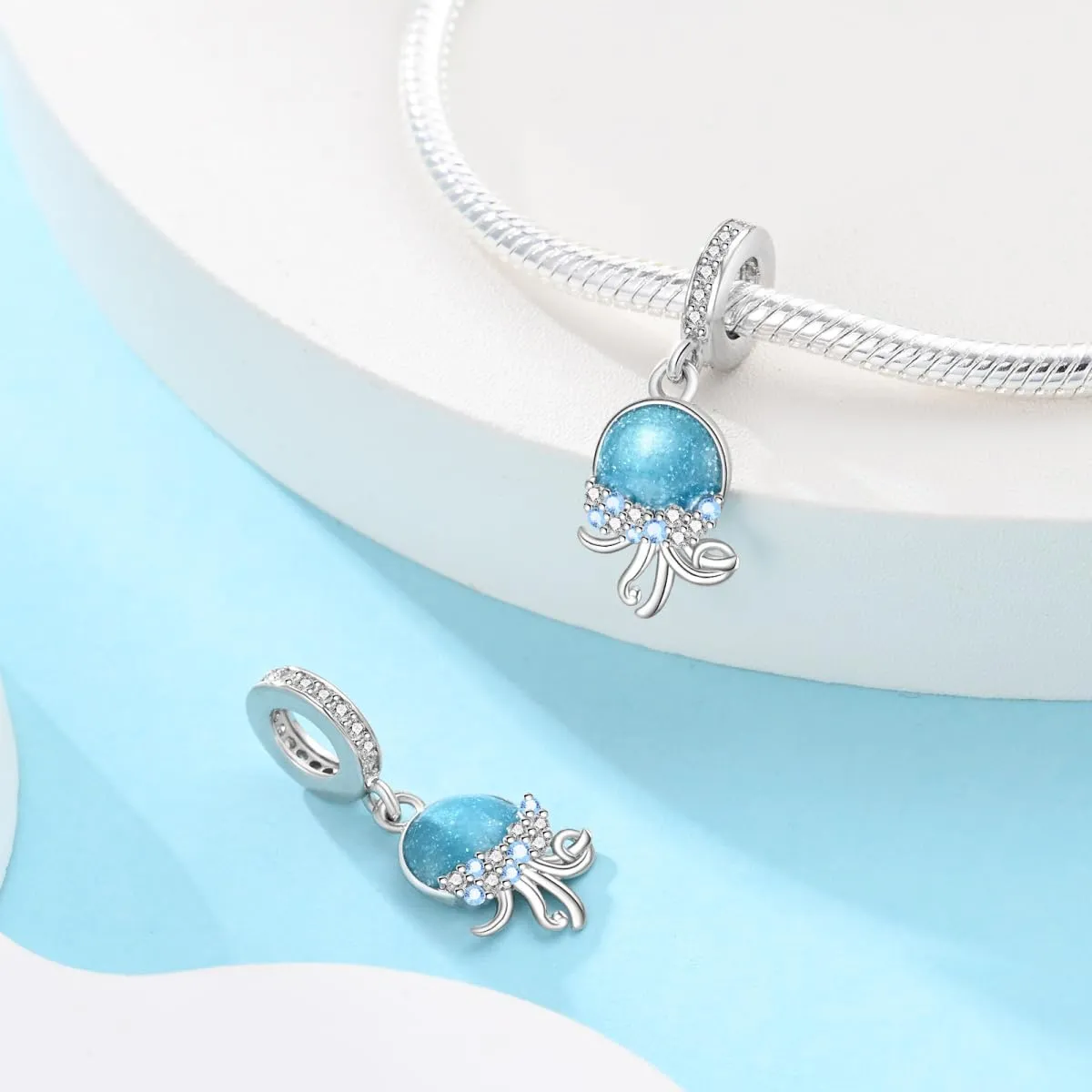 Pandach Bead Charm in Argento Sterling 925 con Cubic Zirconia per Braccialetti e Collane Europei - immagine 2