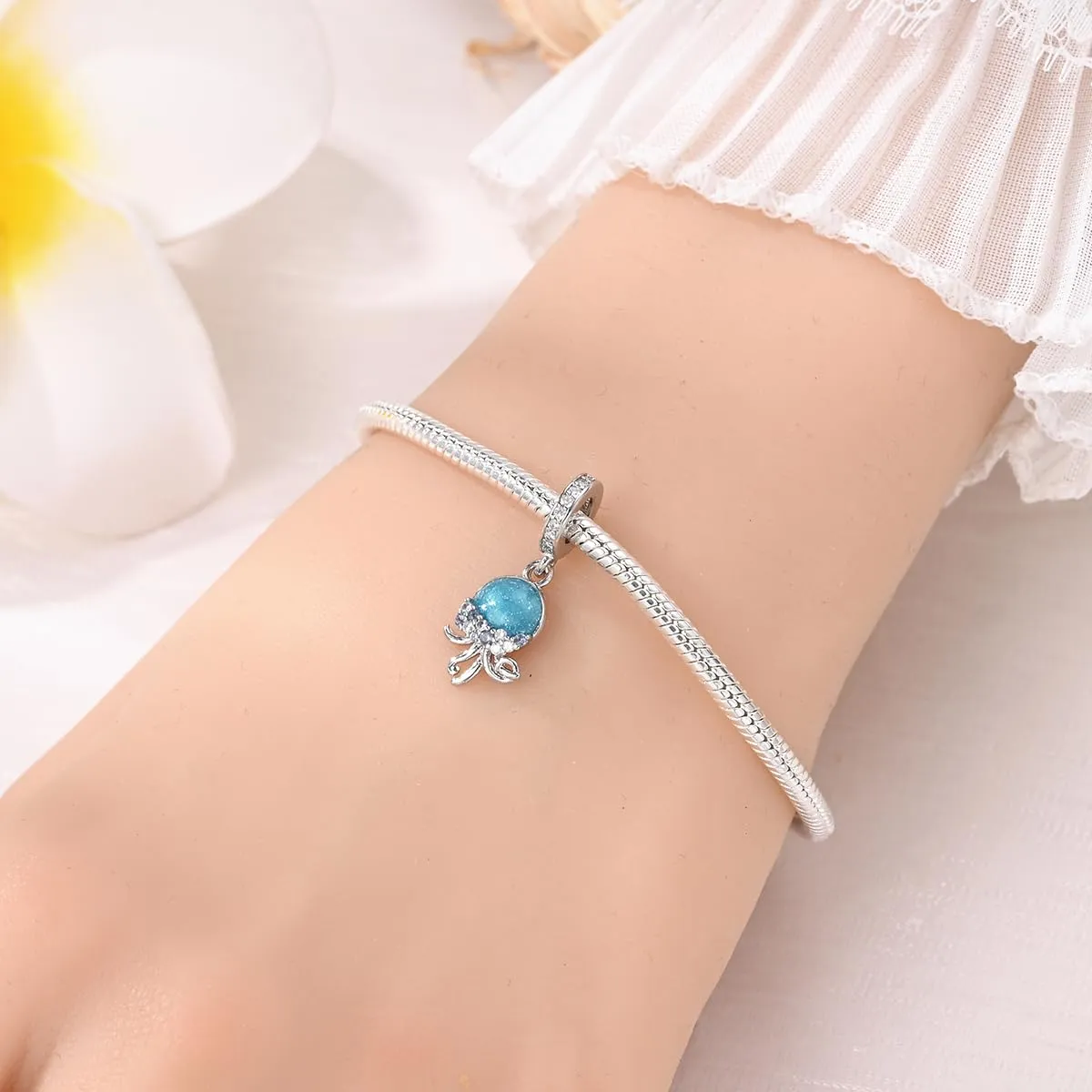 Pandach Bead Charm in Argento Sterling 925 con Cubic Zirconia per Braccialetti e Collane Europei - immagine 4