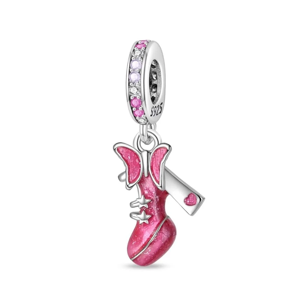 KUNSIR Bead Charm Ciondolo Argento Sterling 925 con Cubic Zirconia per Pandora Braccialetti e Collane Europee - immagine 1