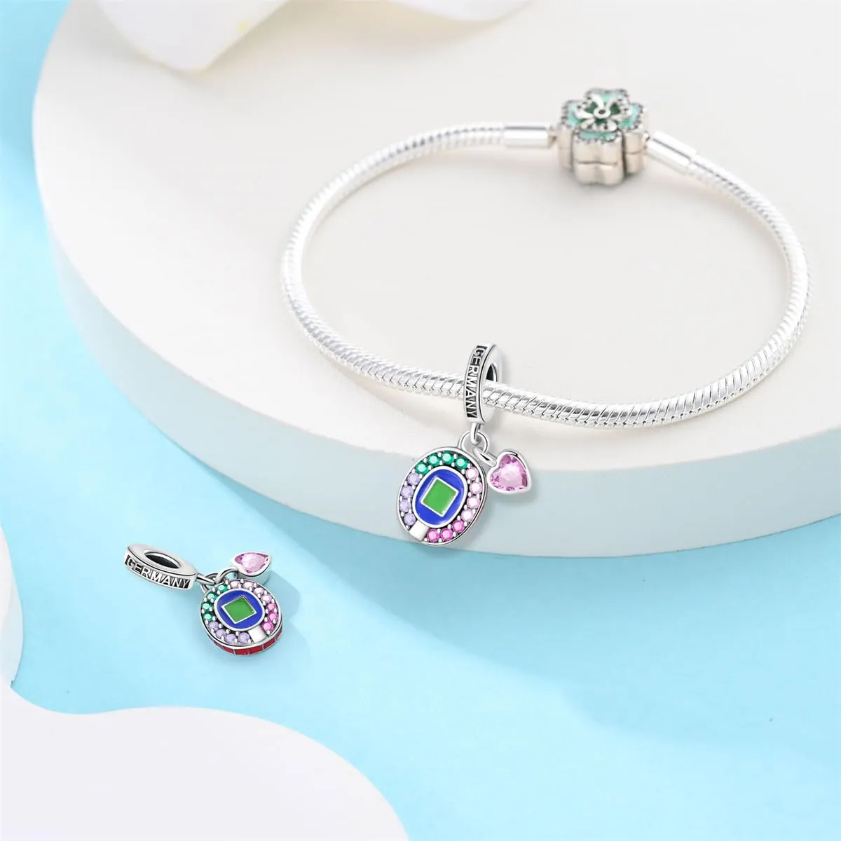 Pandach Bead Charm in Argento Sterling 925 con Cubic Zirconia per Braccialetti e Collane European Style - immagine 3