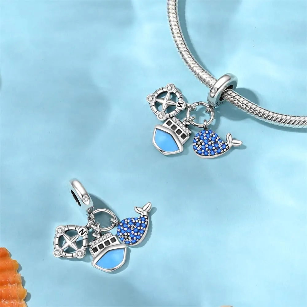 KUNSIR Ciondolo in Argento Sterling 925 con Cubic Zirconia per Braccialetti e Collane Europei - immagine 2