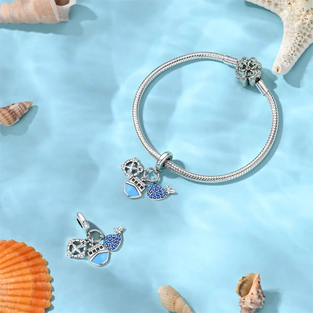 KUNSIR Ciondolo in Argento Sterling 925 con Cubic Zirconia per Braccialetti e Collane Europei - immagine 3