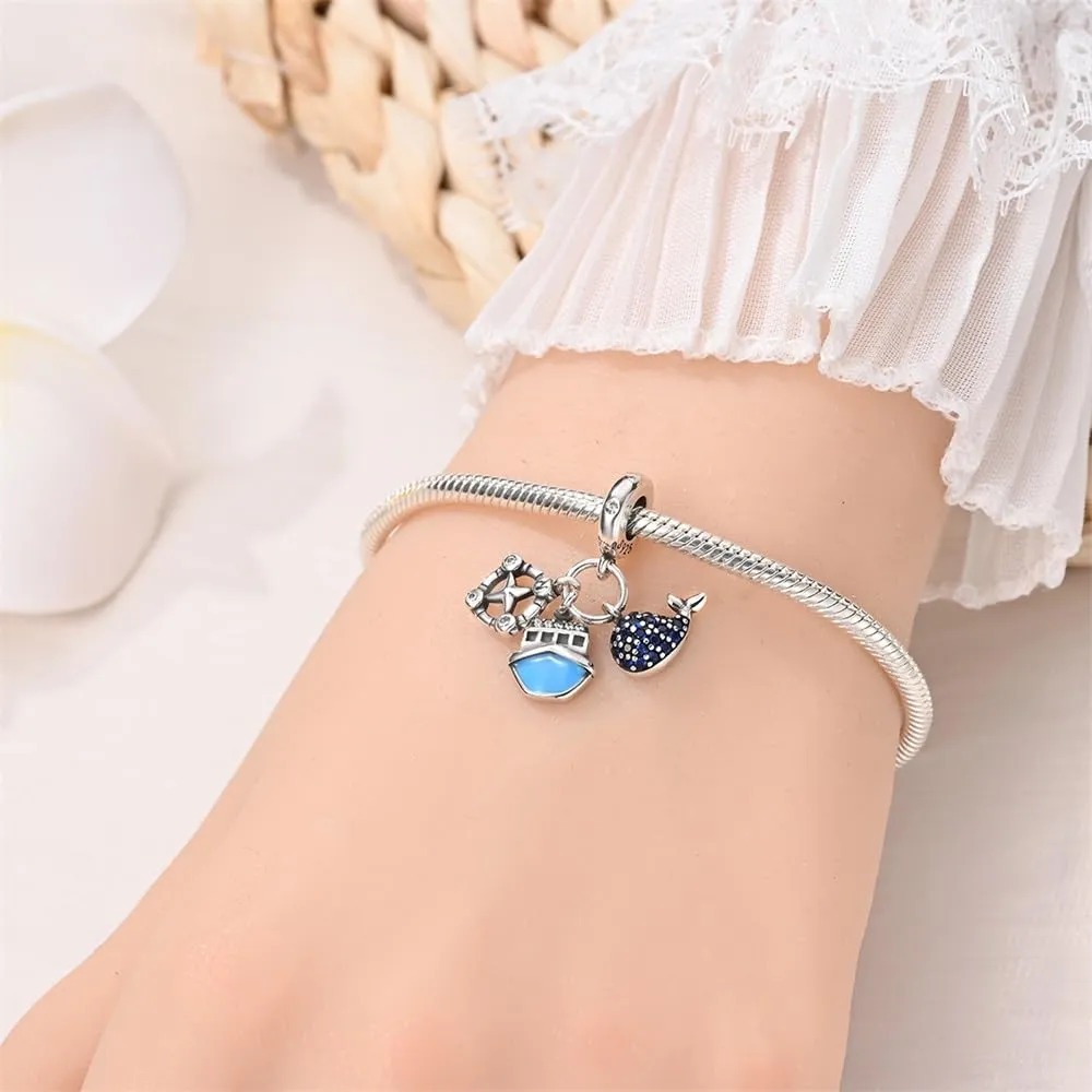 KUNSIR Ciondolo in Argento Sterling 925 con Cubic Zirconia per Braccialetti e Collane Europei - immagine 4
