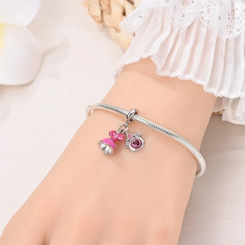 Pandach Bead Charm Ciondolo Argento Sterling 925 con Cubic Zirconia per Braccialetti e Collane Europei - immagine 4