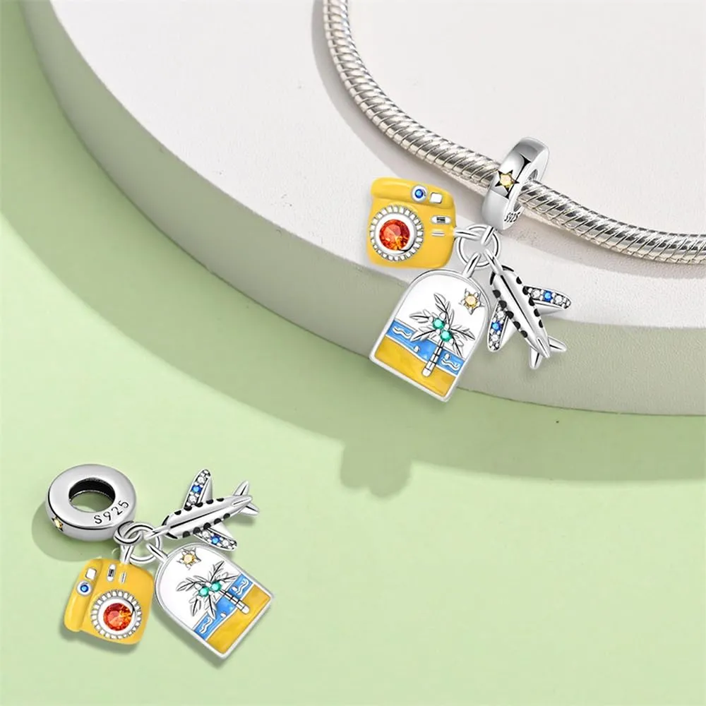 KUNSIR Bead Charm in Argento Sterling 925 con Cubic Zirconia, compatibile con braccialetti e collane europei - immagine 2