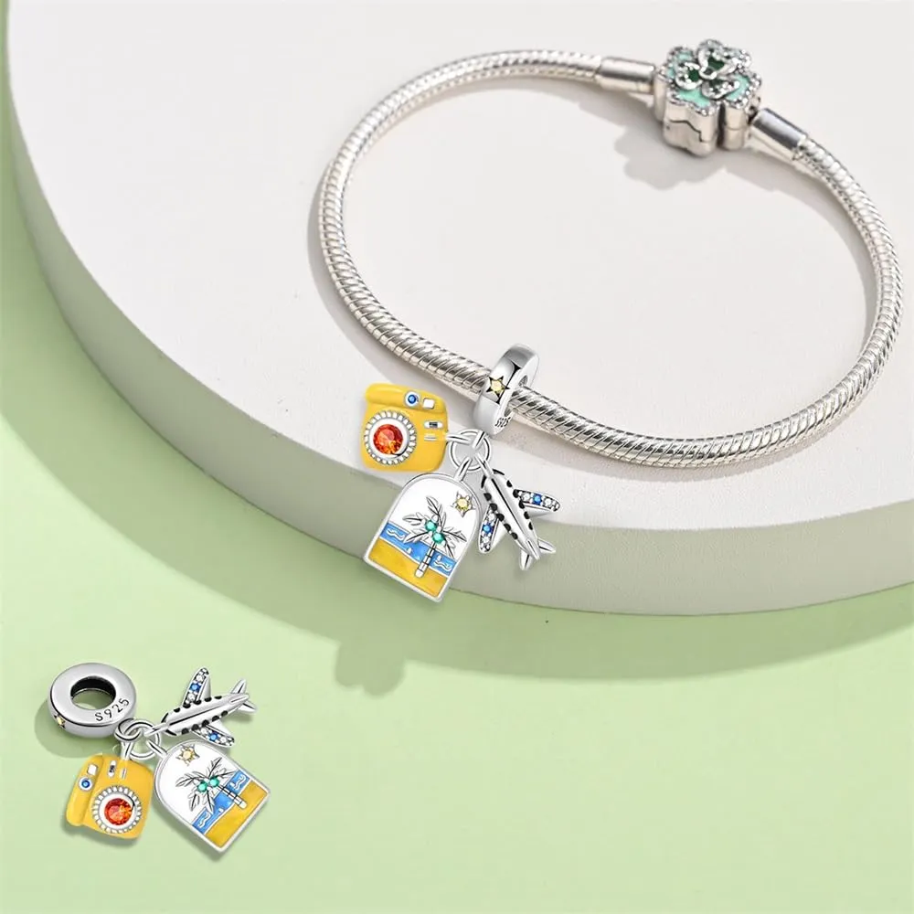 KUNSIR Bead Charm in Argento Sterling 925 con Cubic Zirconia, compatibile con braccialetti e collane europei - immagine 3