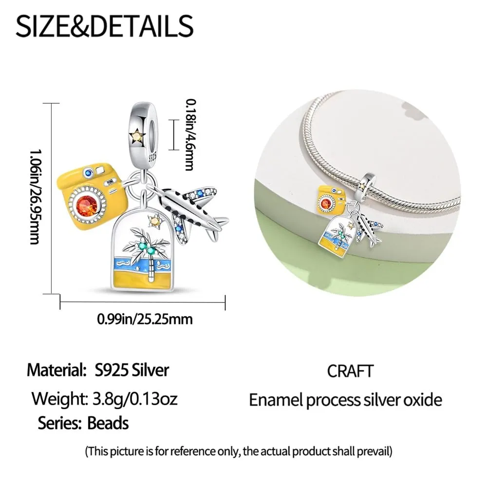KUNSIR Bead Charm in Argento Sterling 925 con Cubic Zirconia, compatibile con braccialetti e collane europei - immagine 5