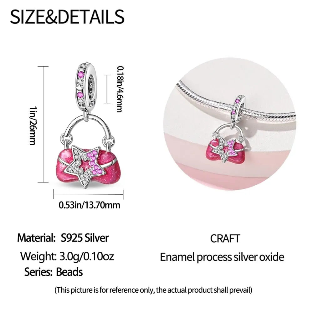 Pandach Bead Charm Ciondolo in Argento Sterling 925 con Cubic Zirconia per Braccialetti e Collane Europei - immagine 5