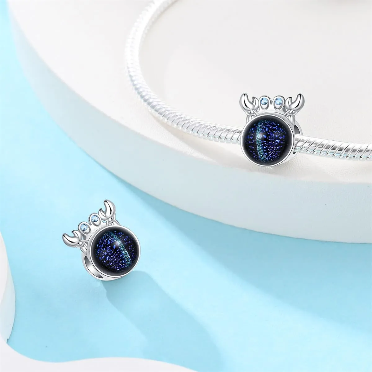 Pandach Bead Charm in Argento Sterling 925 con Cubic Zirconia, Compatibile con Braccialetti e Collane Europei - immagine 2