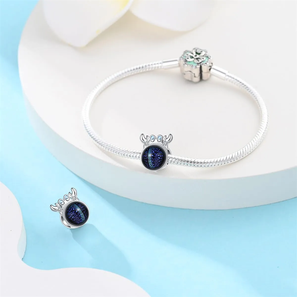 Pandach Bead Charm in Argento Sterling 925 con Cubic Zirconia, Compatibile con Braccialetti e Collane Europei - immagine 3