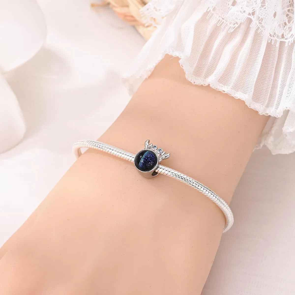 Pandach Bead Charm in Argento Sterling 925 con Cubic Zirconia, Compatibile con Braccialetti e Collane Europei - immagine 4