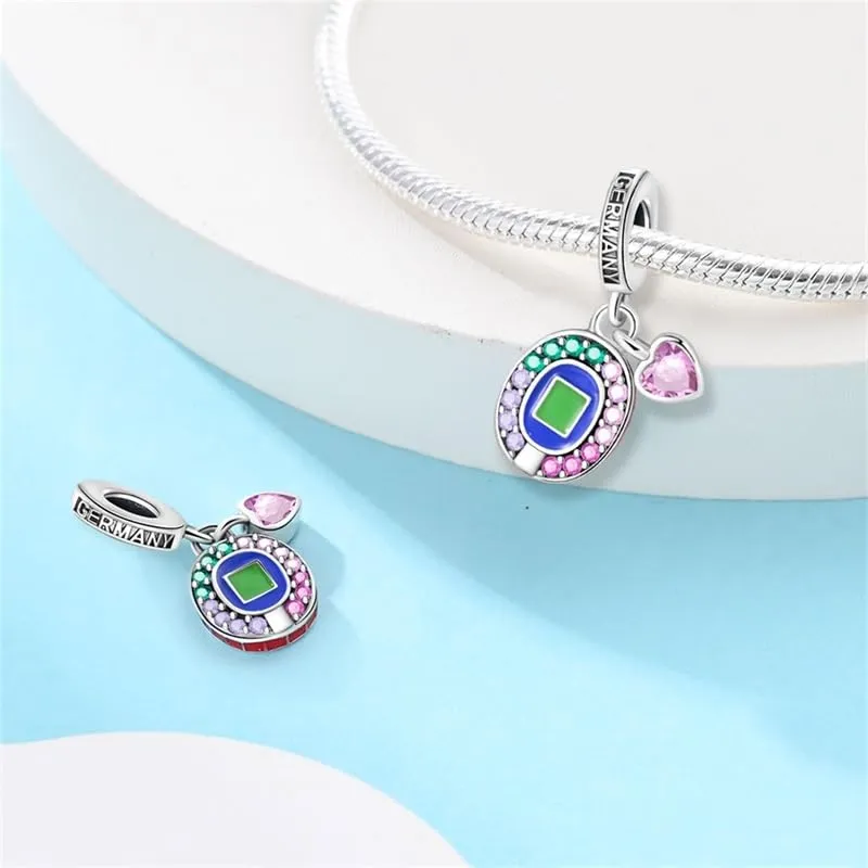 KUNSIR Bead Charm in Argento Sterling 925 con Cubic Zirconia, Compatibile con Braccialetti e Collane Europei - immagine 2