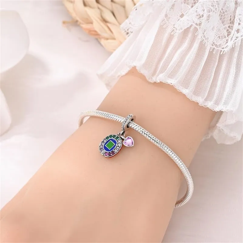 KUNSIR Bead Charm in Argento Sterling 925 con Cubic Zirconia, Compatibile con Braccialetti e Collane Europei - immagine 4
