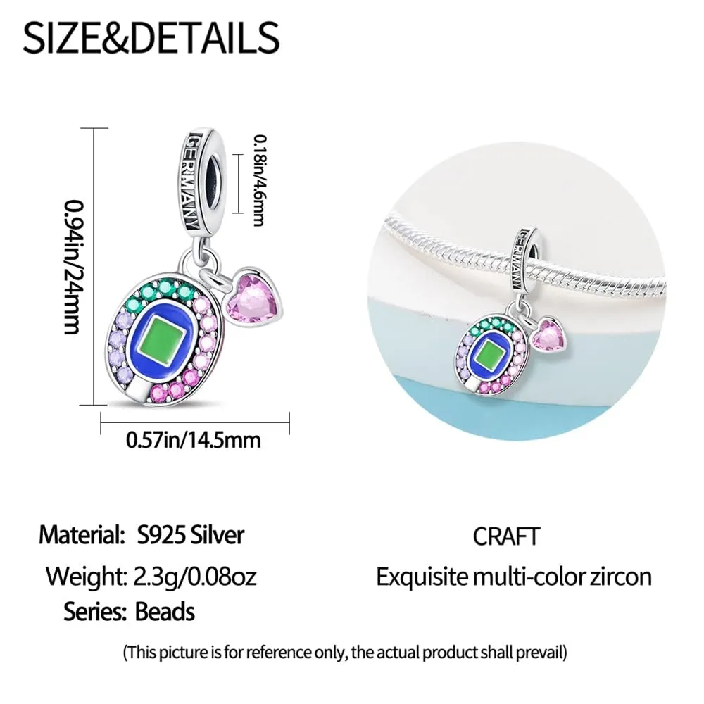 KUNSIR Bead Charm in Argento Sterling 925 con Cubic Zirconia, Compatibile con Braccialetti e Collane Europei - immagine 5