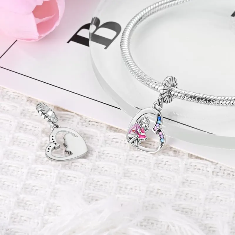 Pandach Bead Charm in Argento Sterling 925 con Cubic Zirconia, Compatibile con Braccialetti e Collane Europei - immagine 2