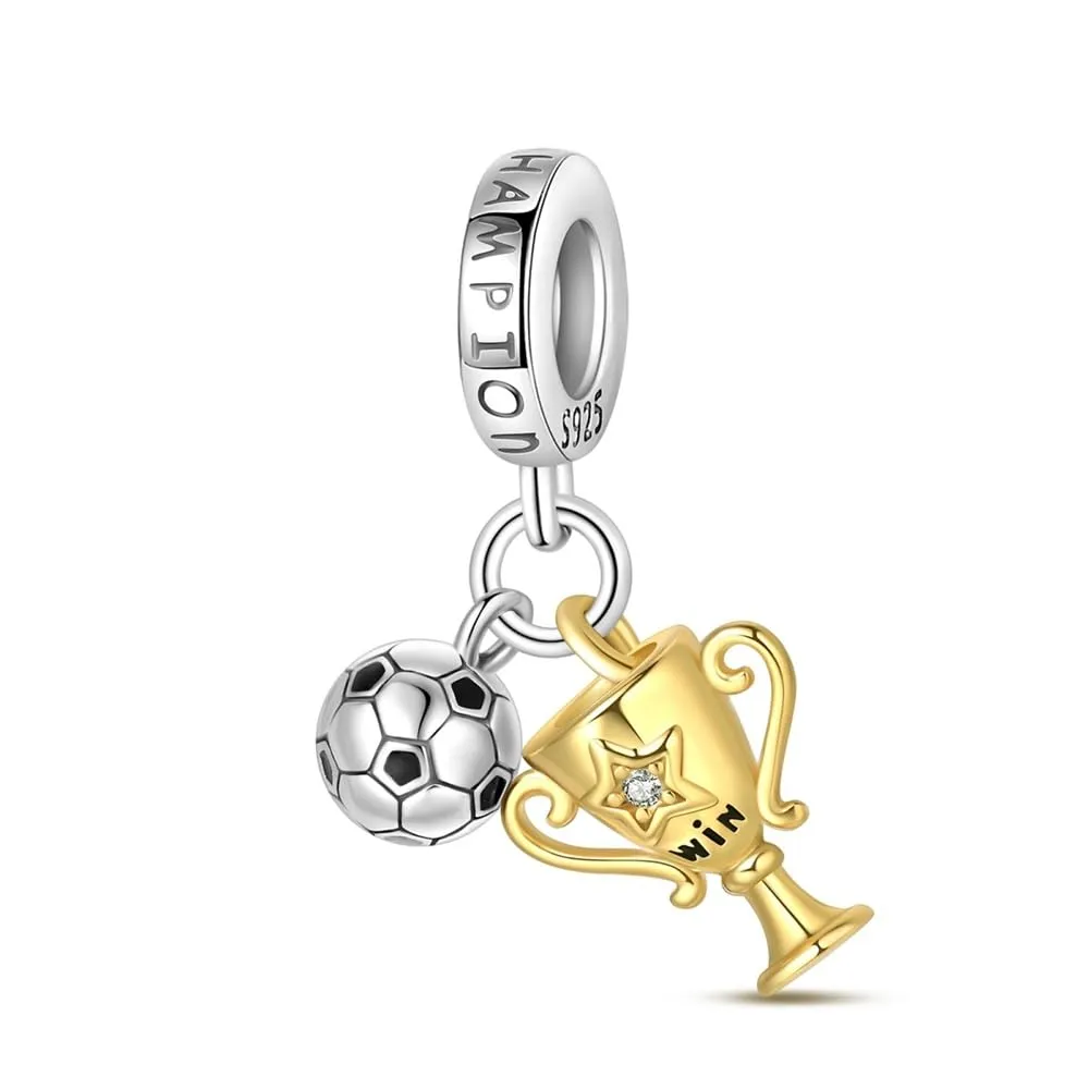 KUNSIR Bead Charm Ciondolo Argento Sterling 925 con Cubic Zirconia per Braccialetti e Collane Europei - immagine 1