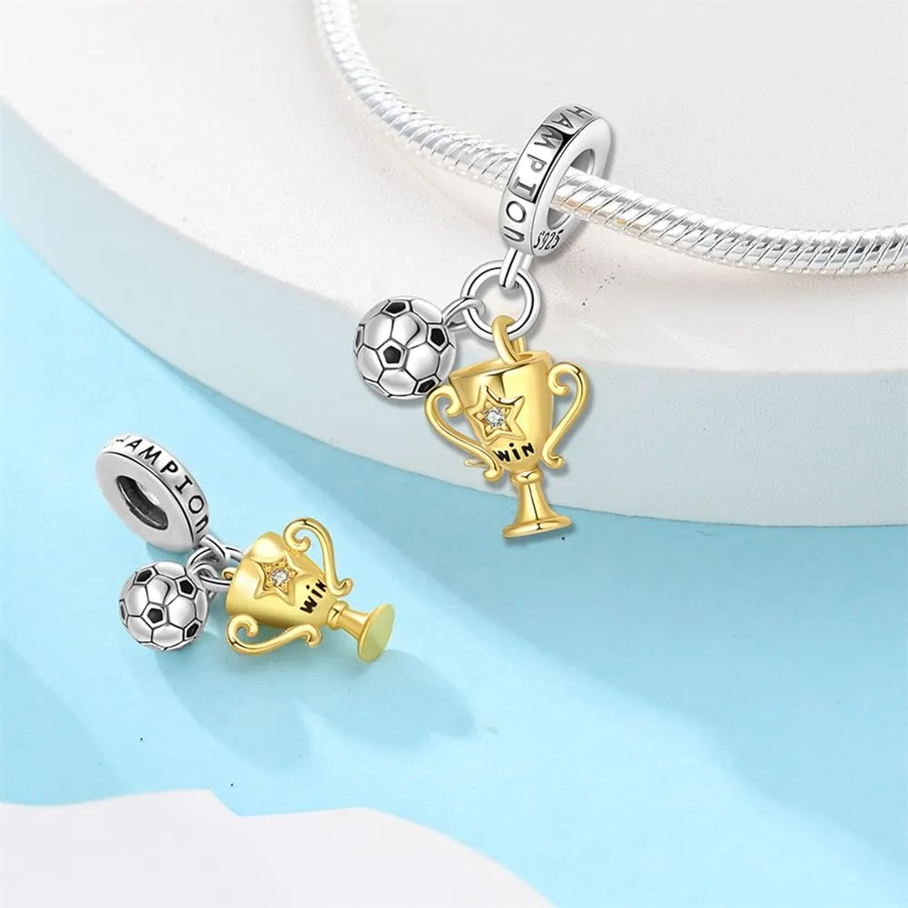 KUNSIR Bead Charm Ciondolo Argento Sterling 925 con Cubic Zirconia per Braccialetti e Collane Europei - immagine 2