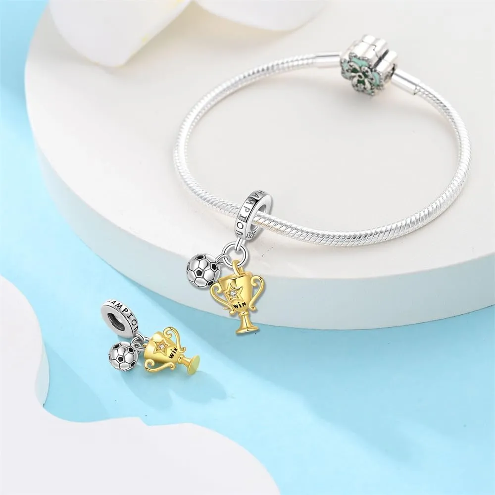 KUNSIR Bead Charm Ciondolo Argento Sterling 925 con Cubic Zirconia per Braccialetti e Collane Europei - immagine 3