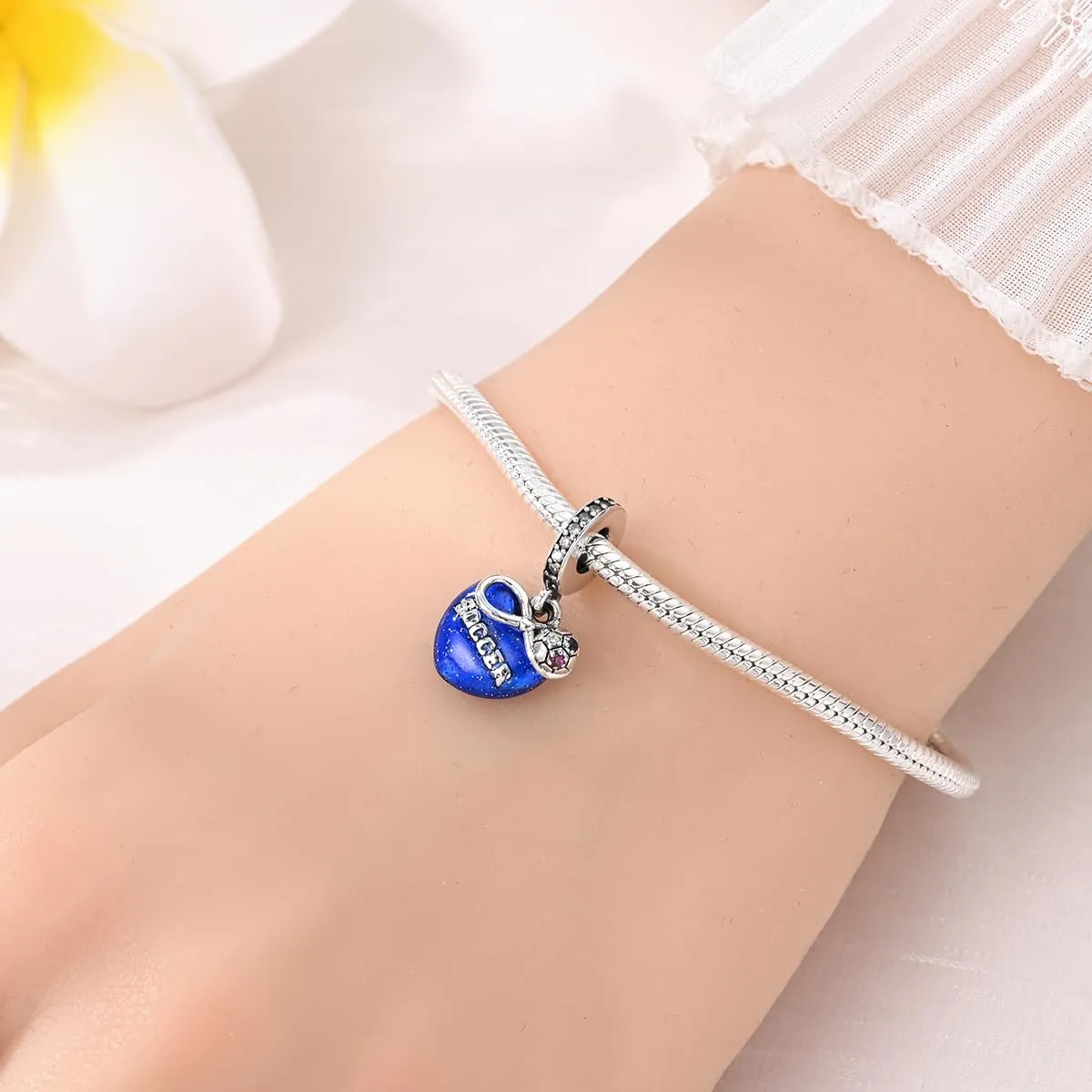 KUNSIR Bead Charm Ciondolo Argento Sterling 925 con Cubic Zirconia per Braccialetti e Collane Europei - immagine 4