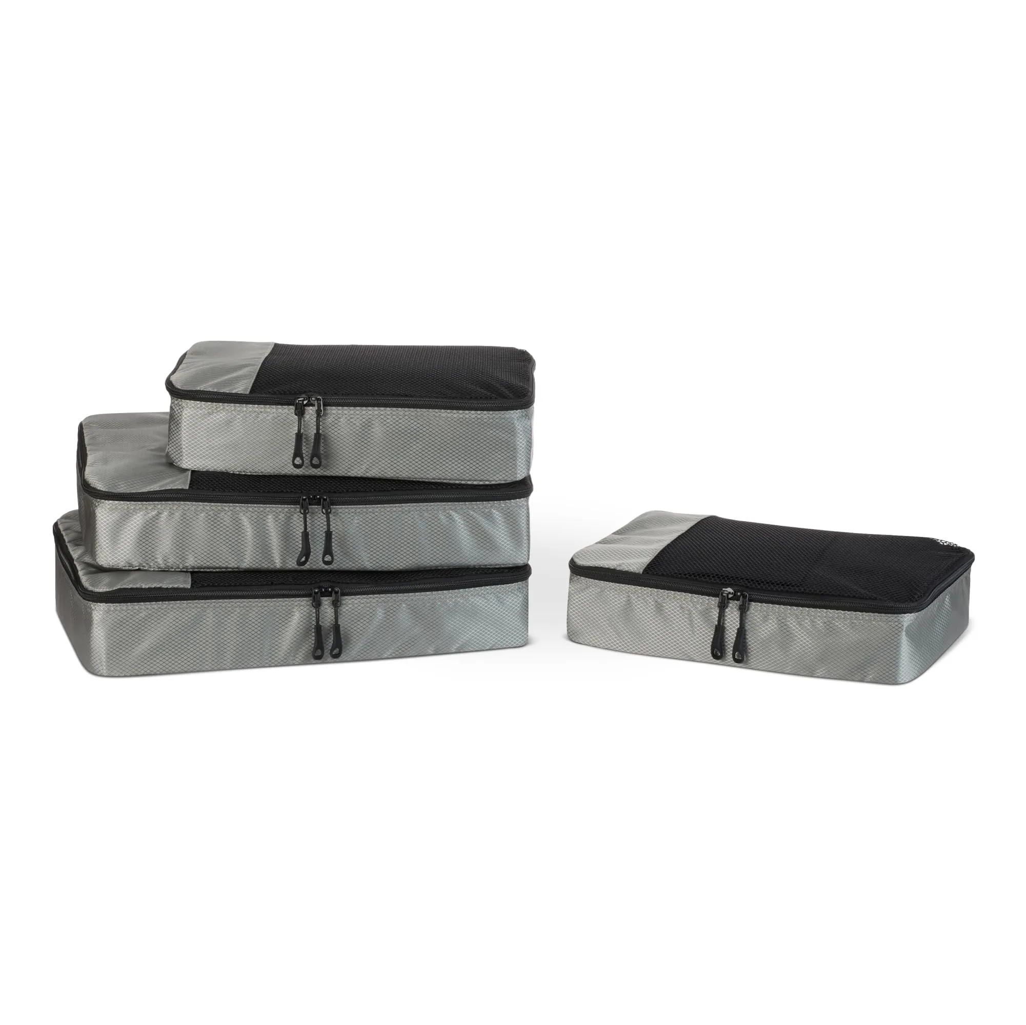 Amazon Essentials Set di 4 Packing Cube, 2 Large 2 Medium, Grigio - immagine 1
