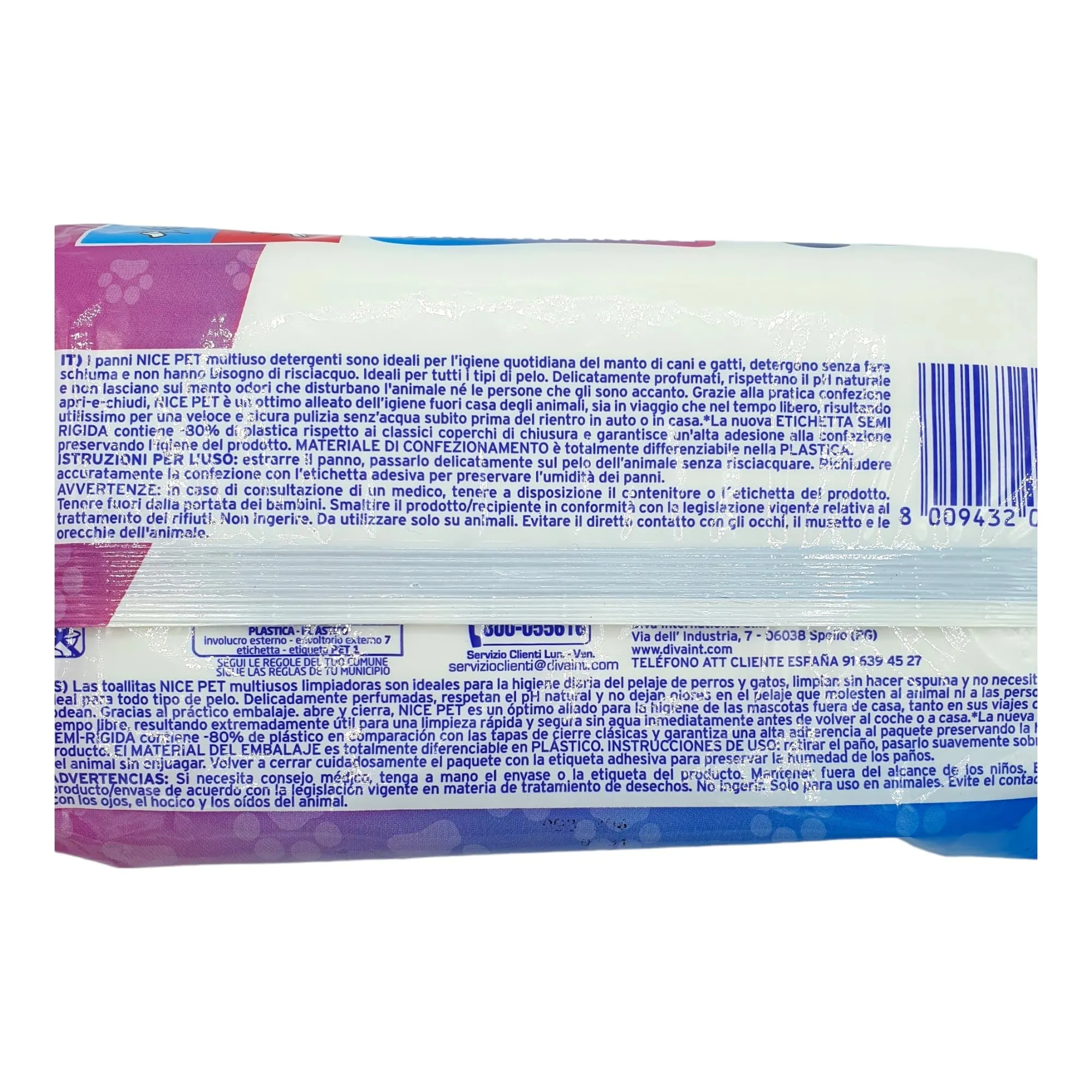 Nice Pet Salviette Multiuso Detergenti Igienizzanti per Cani e Gatti al Muschio con Clorexidina, 100 Salviette - immagine 9