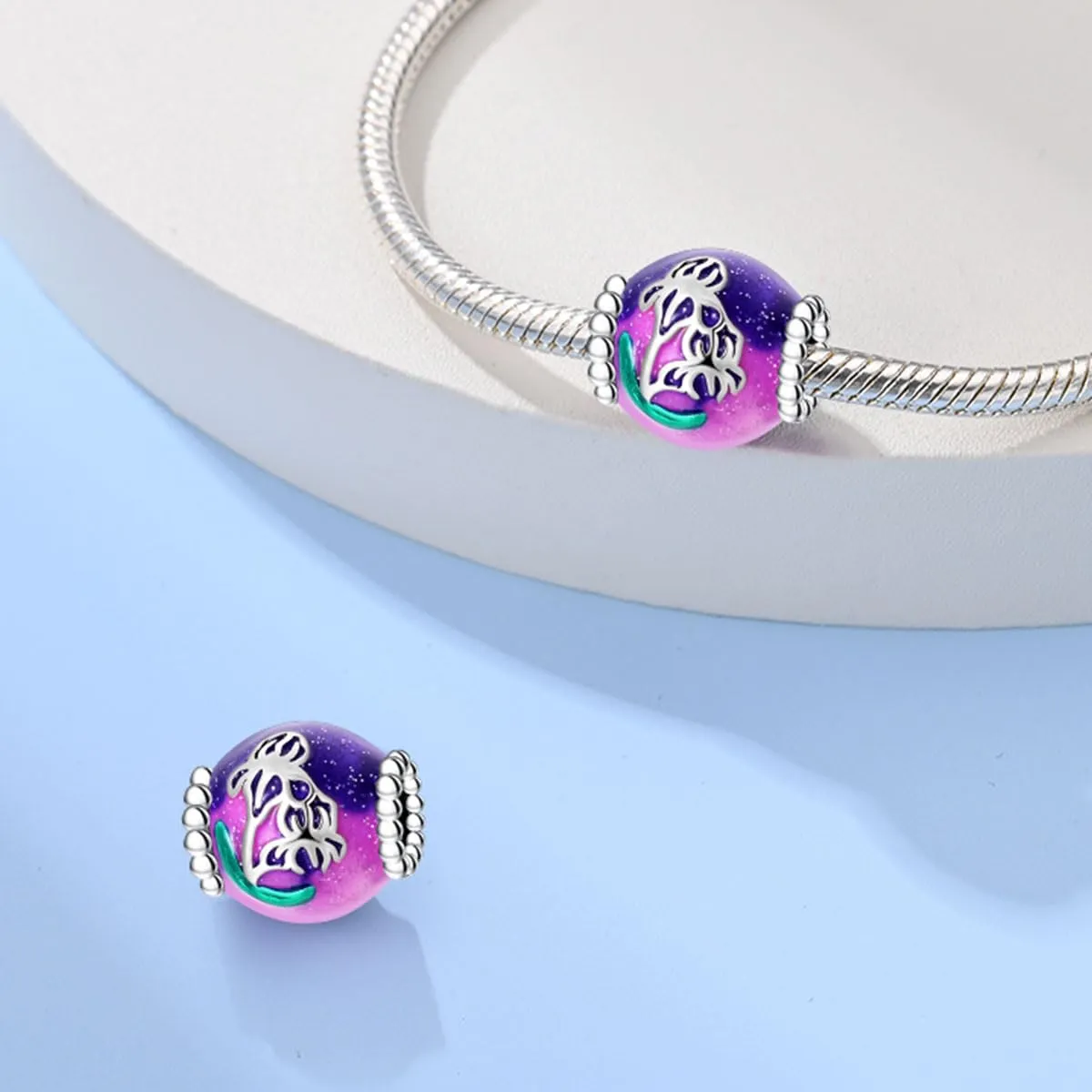 Pandach Bead Charm in Argento Sterling 925 con Cubic Zirconia per Braccialetti e Collane Europei - immagine 2