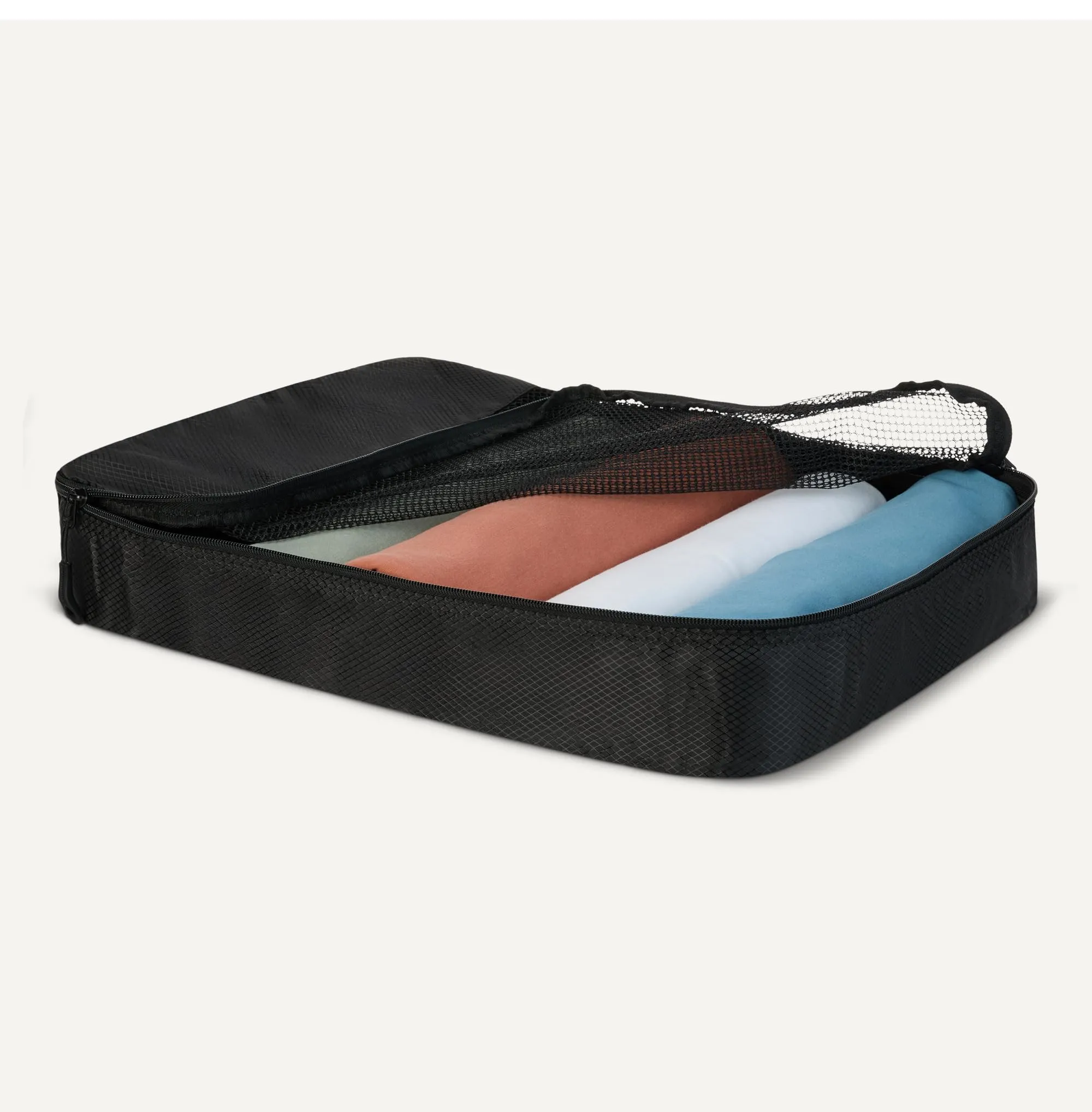 Amazon Essentials Set di 4 Packing Cube, Organizer per Bagagli, 2 Medium 2 Large, Nero - immagine 3