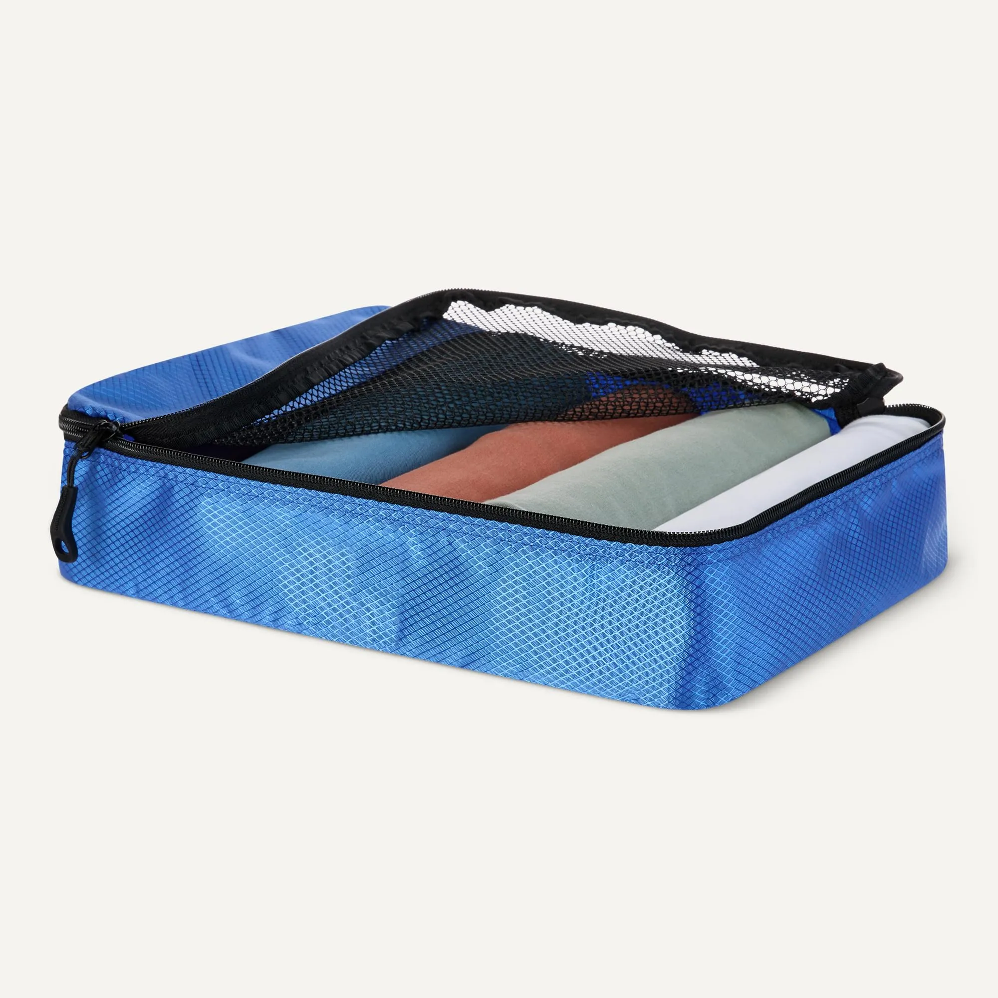 Amazon Essentials Set di 4 Packing Cube, Organizer per Bagagli, Medio, Blu - immagine 3
