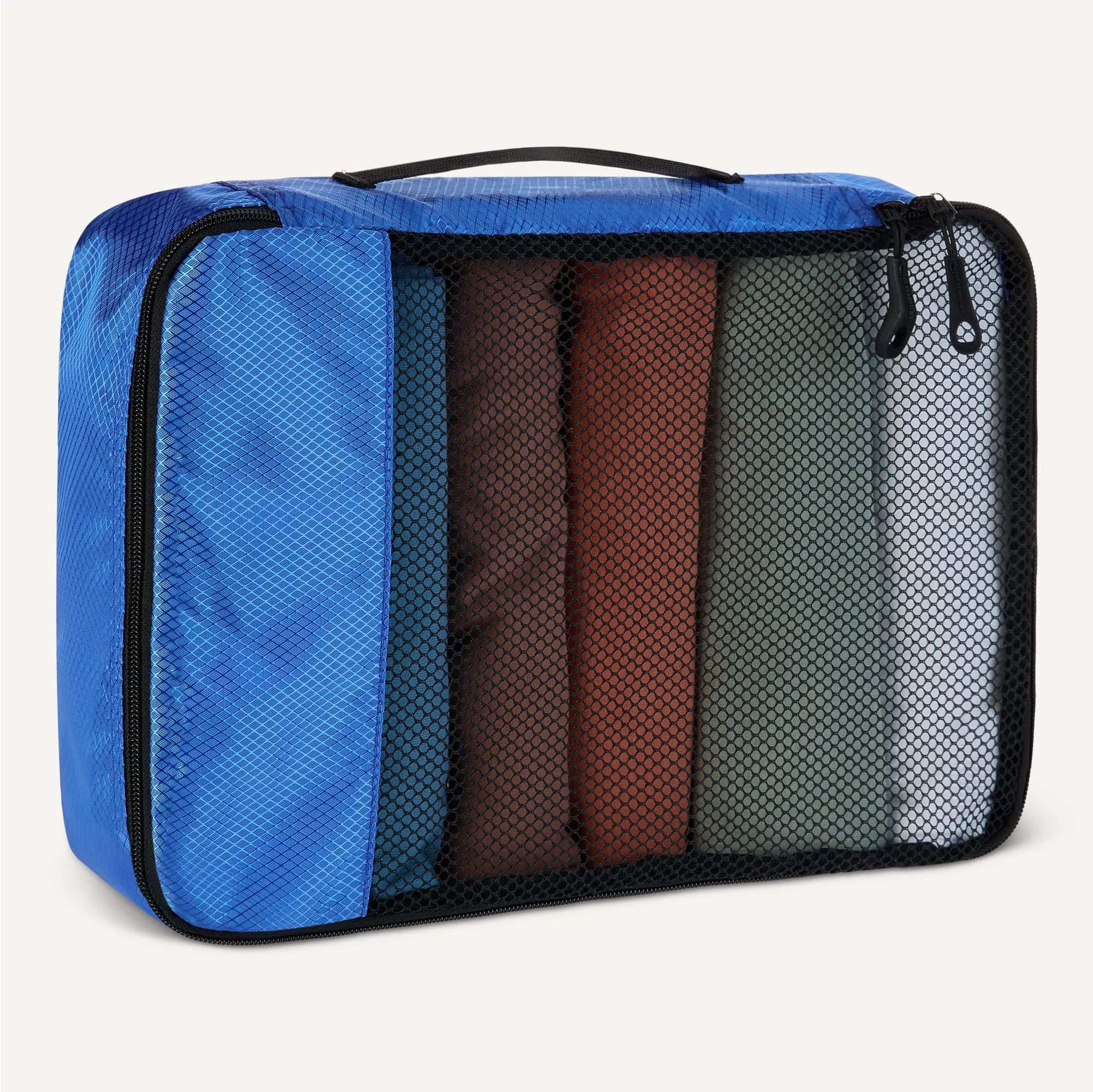 Amazon Essentials Set di 4 Packing Cube, Organizer per Bagagli, Medio, Blu - immagine 4
