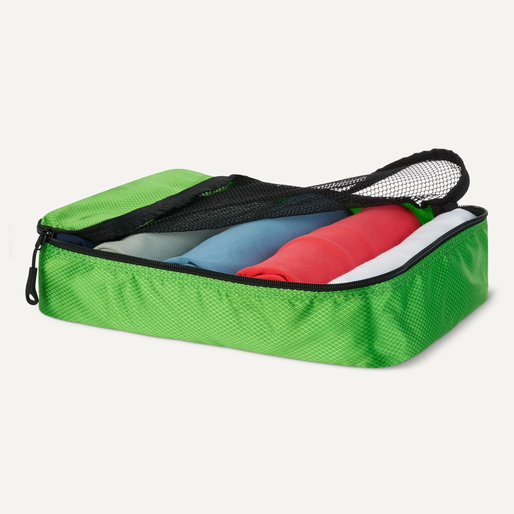 Amazon Essentials Set di 4 Packing Cube, Organizer per Bagagli in Poliestere, Medium, Verde - immagine 3