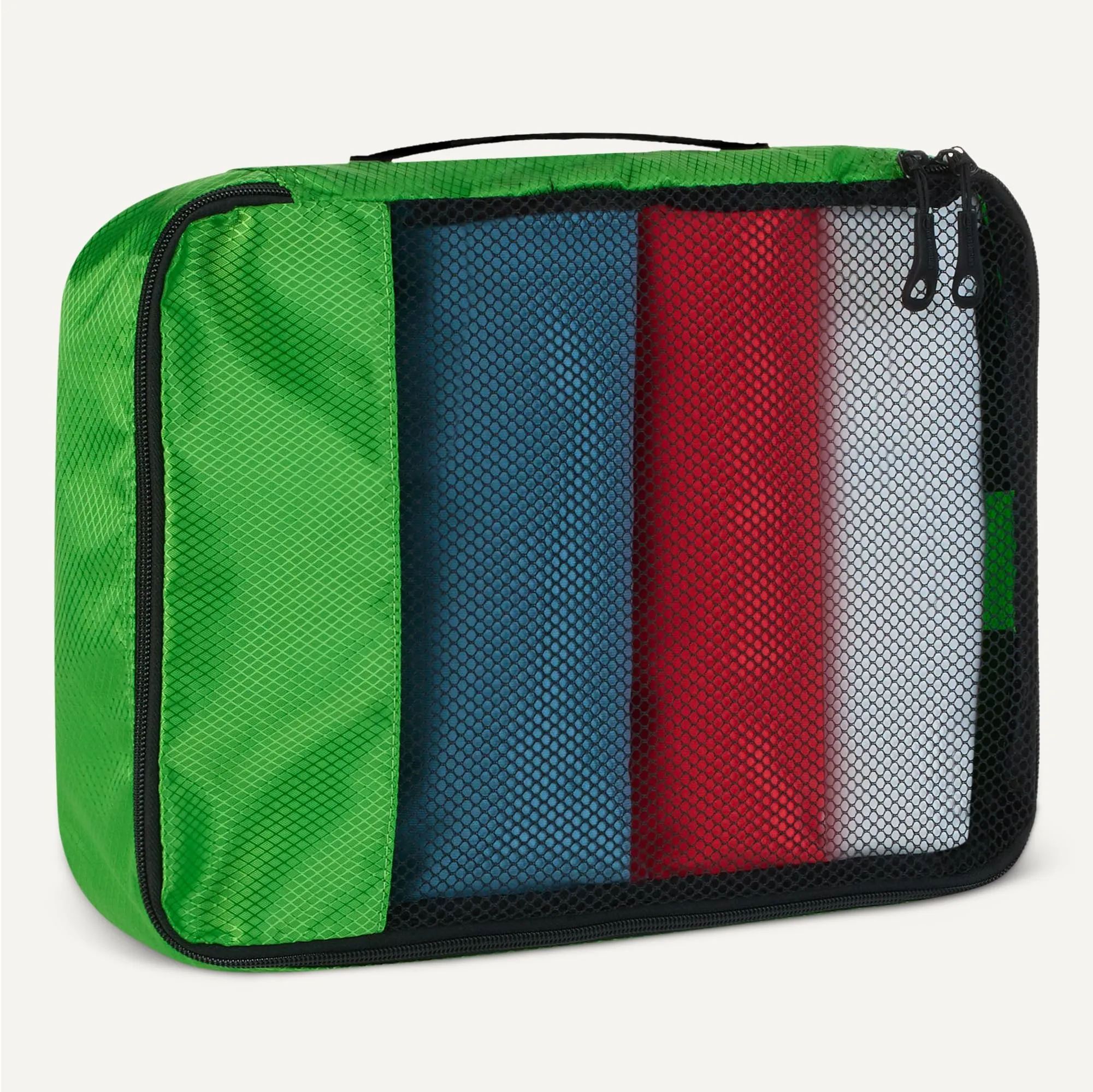 Amazon Essentials Set di 4 Packing Cube, Organizer per Bagagli in Poliestere, Medium, Verde - immagine 4