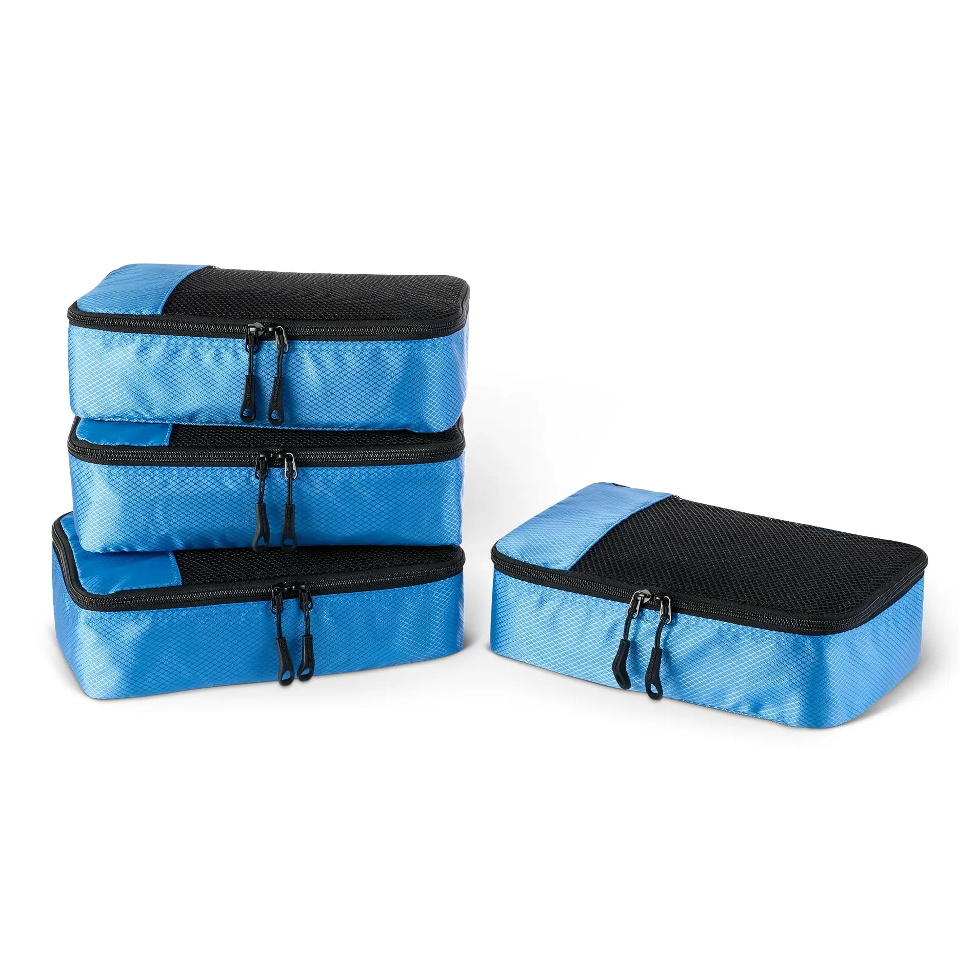 Amazon Essentials Set di 4 Packing Cube, Organizer per Bagagli in Poliestere, Small, Blu Cielo - immagine 1