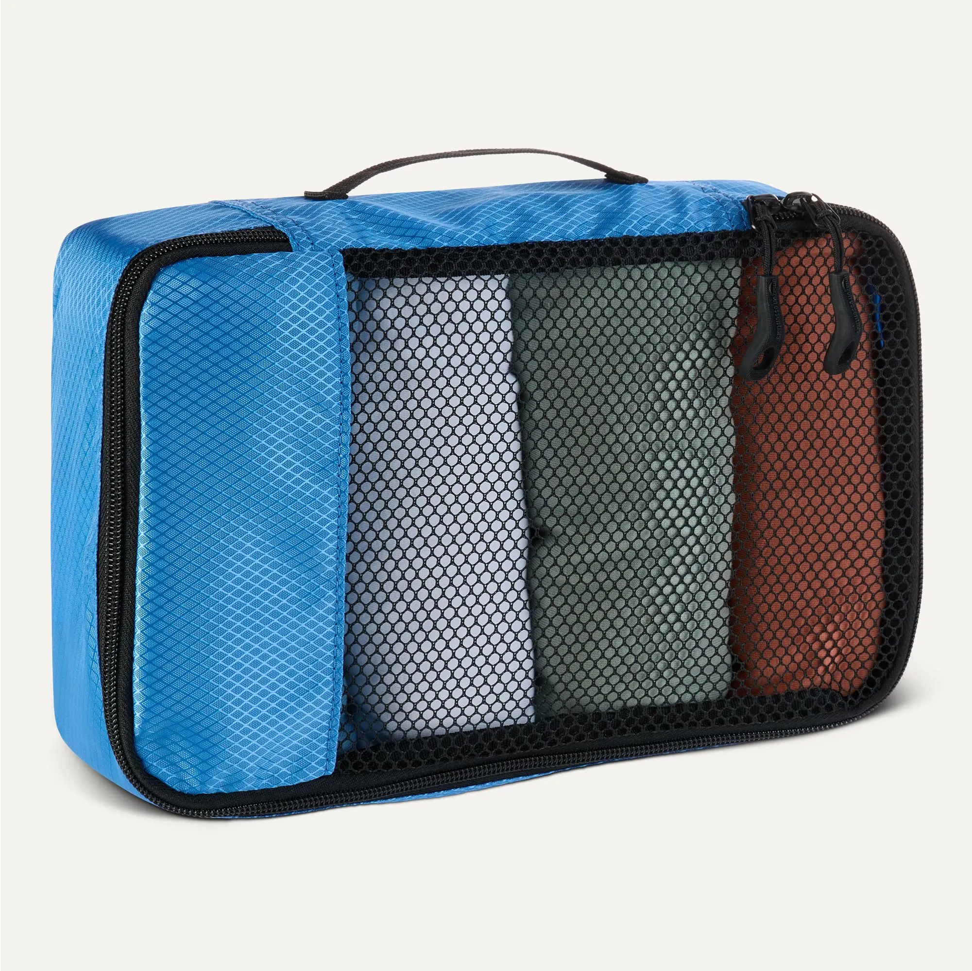 Amazon Essentials Set di 4 Packing Cube, Organizer per Bagagli in Poliestere, Small, Blu Cielo - immagine 4