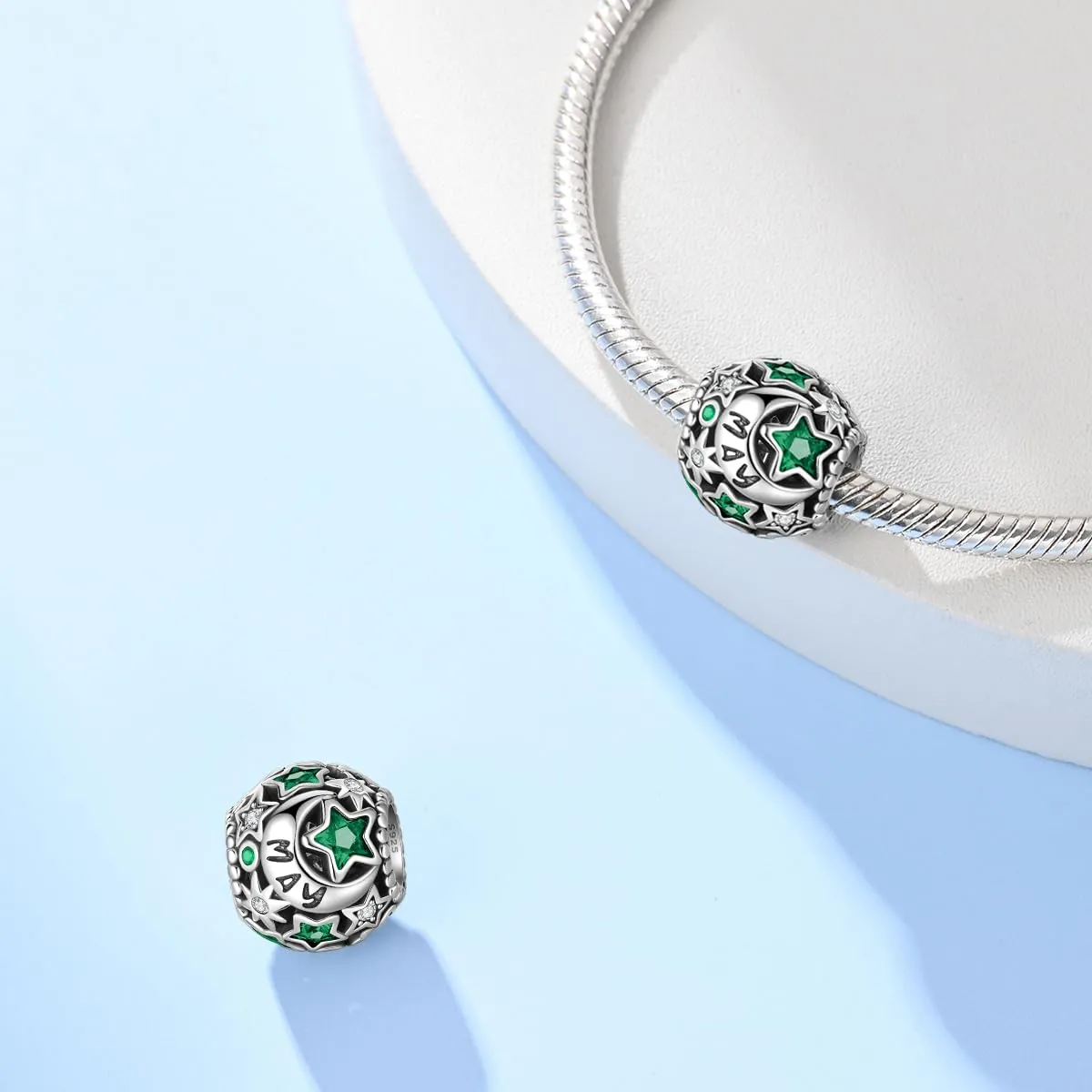 Pandach Bead Charm in Argento Sterling 925 con Cubic Zirconia per Braccialetti e Collane Europee - immagine 3