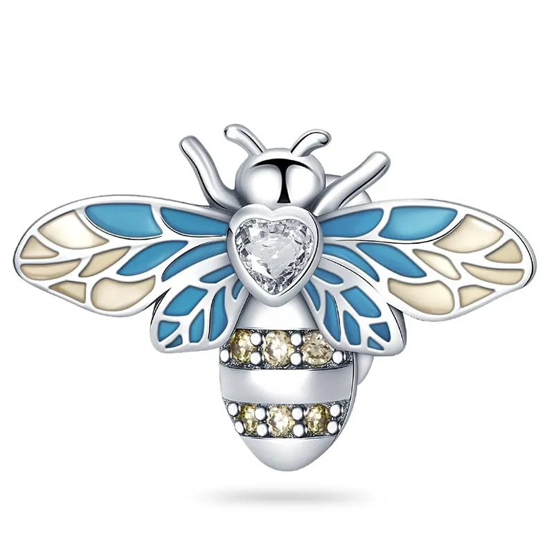 KUNSIR Bead Charm in Argento Sterling 925 con Cubic Zirconia, Compatibile con Braccialetti e Collane Europei - immagine 1